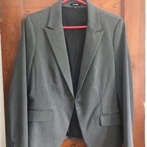 Express Grey Fitted Blazer